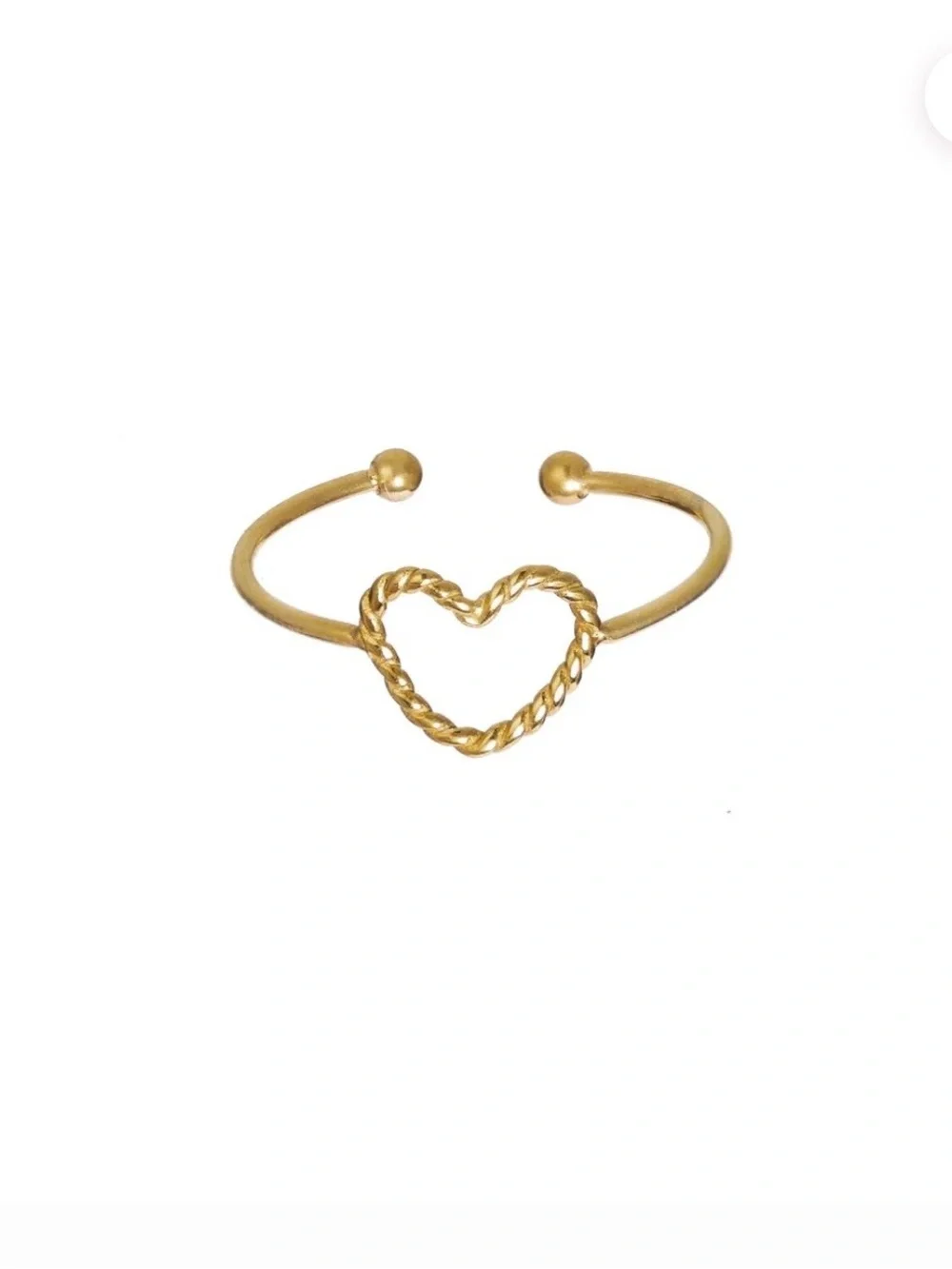 Brenda Grands Waterproof Gold Mini Twisted Heart Ring